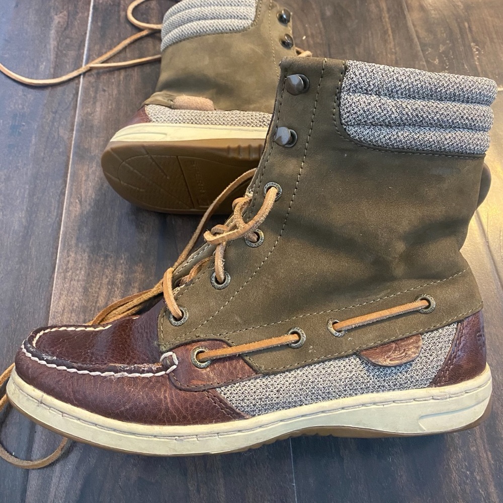 Sperry top sider Marella ankle booties green sz 6